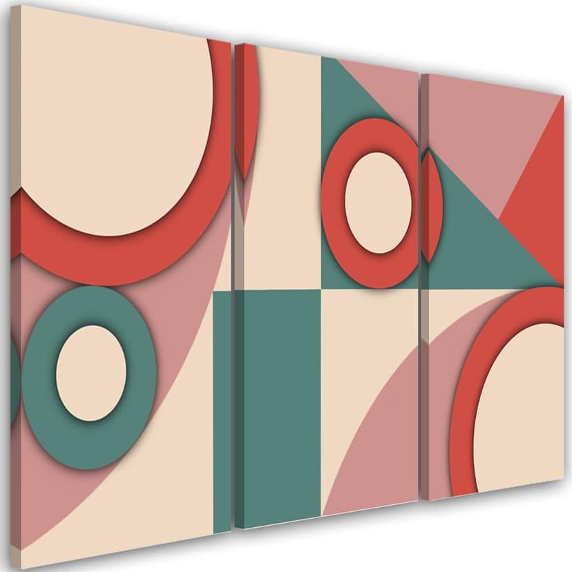 Stampa su tela in 3 parti, Forme astratte geometriche