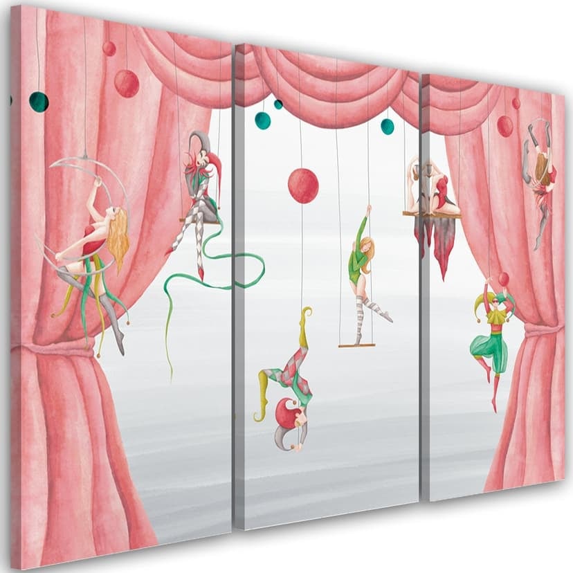 Stampa su tela in 3 pezzi, acrobata del circo