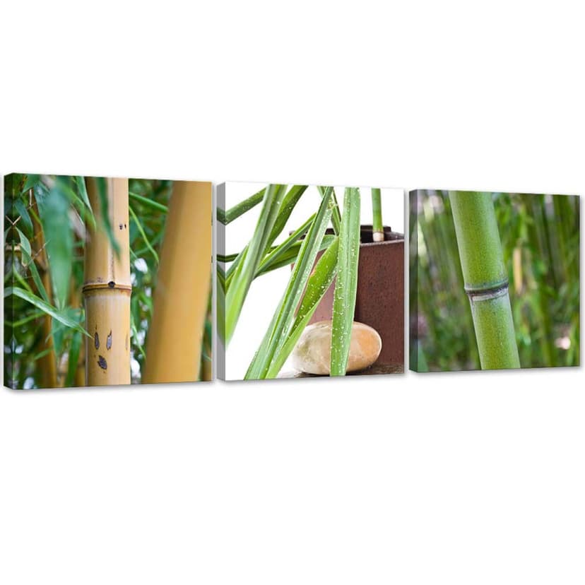 Stampa su tela in 3 parti, Bamboo Zen Spa