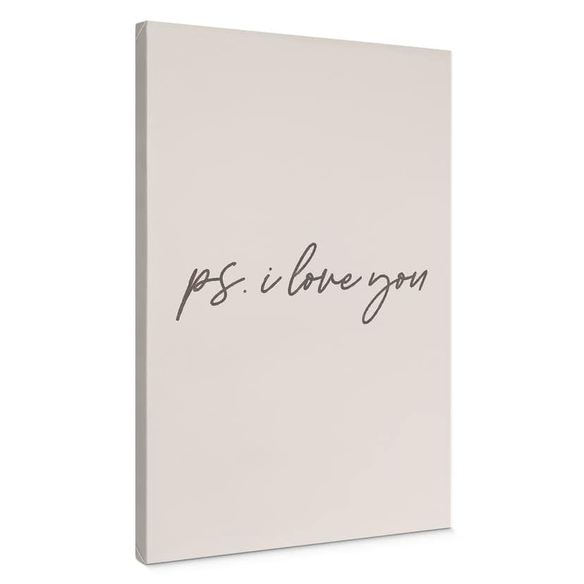 Stampe su tela Ps. I love you | Tipografia scritta a mano