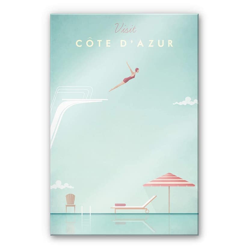 Stampa su vetro acrilico Rivers - Costa Azzurra