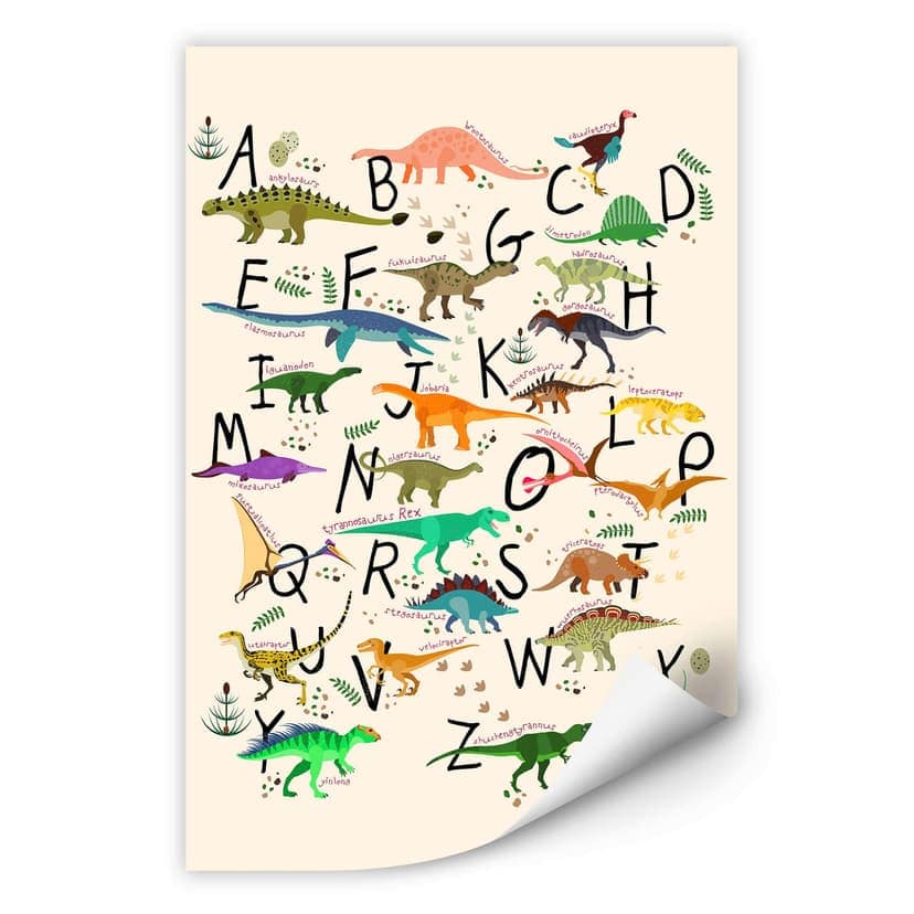 Wallprint - Alfabeto dinosauri