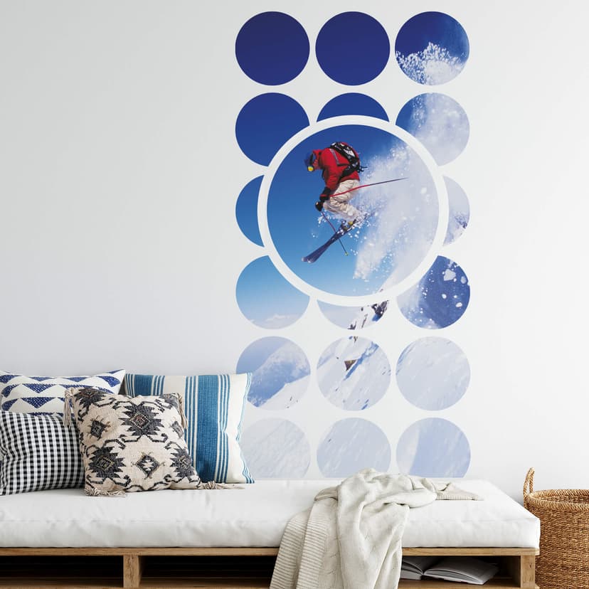 Adesivo murale - motivo "salto con gli sci"