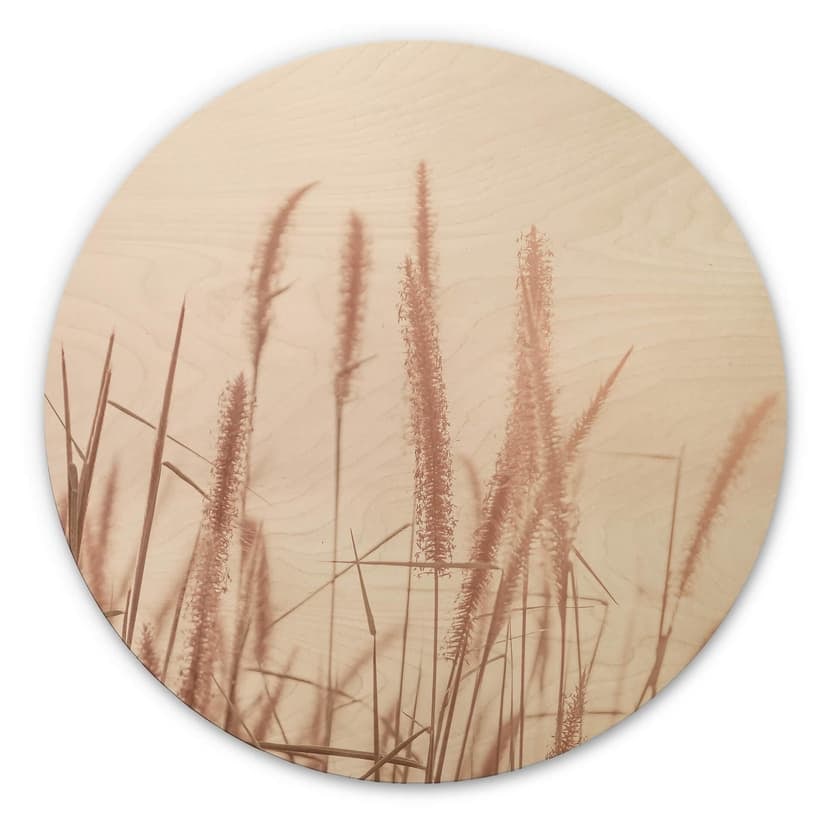 Stampa su legno Erba - tondo