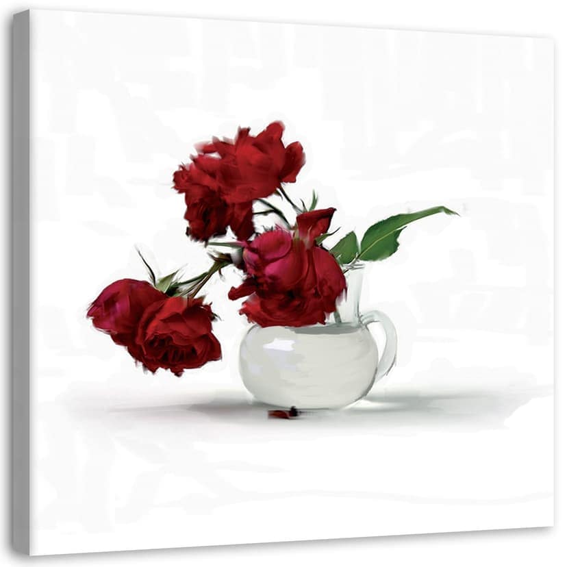 Stampe su tela, Rose rosse in vaso