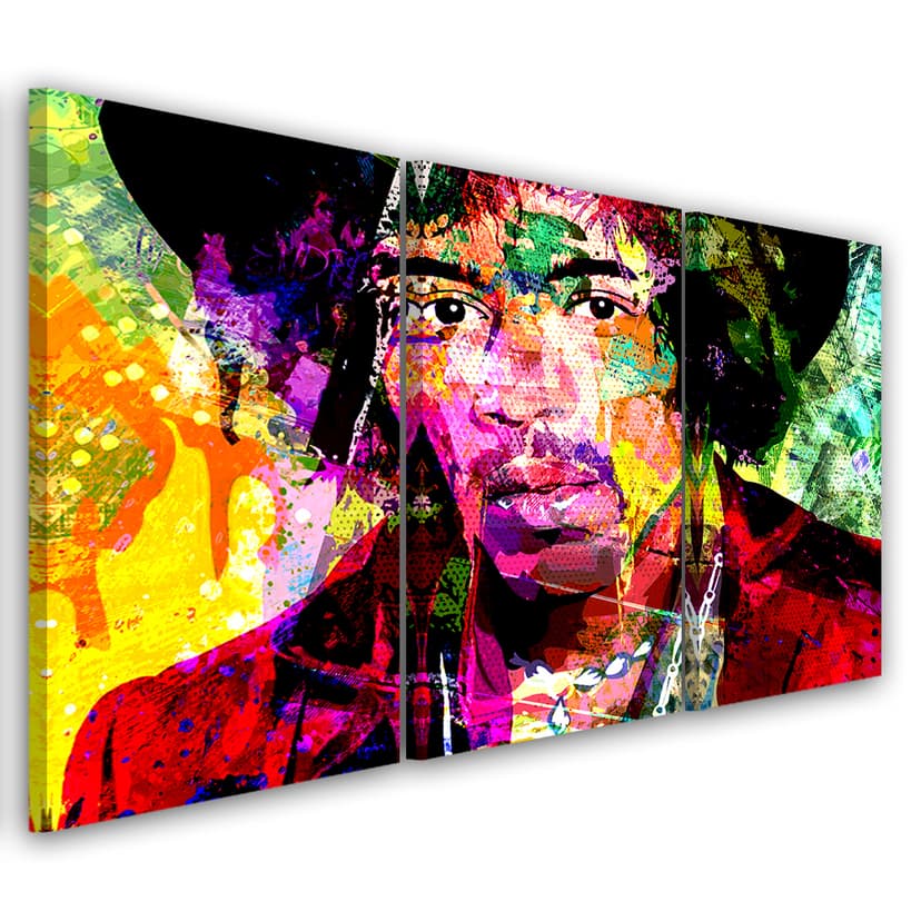 Stampa su tela 3 pezzi, musica di Jimmy Hendrix