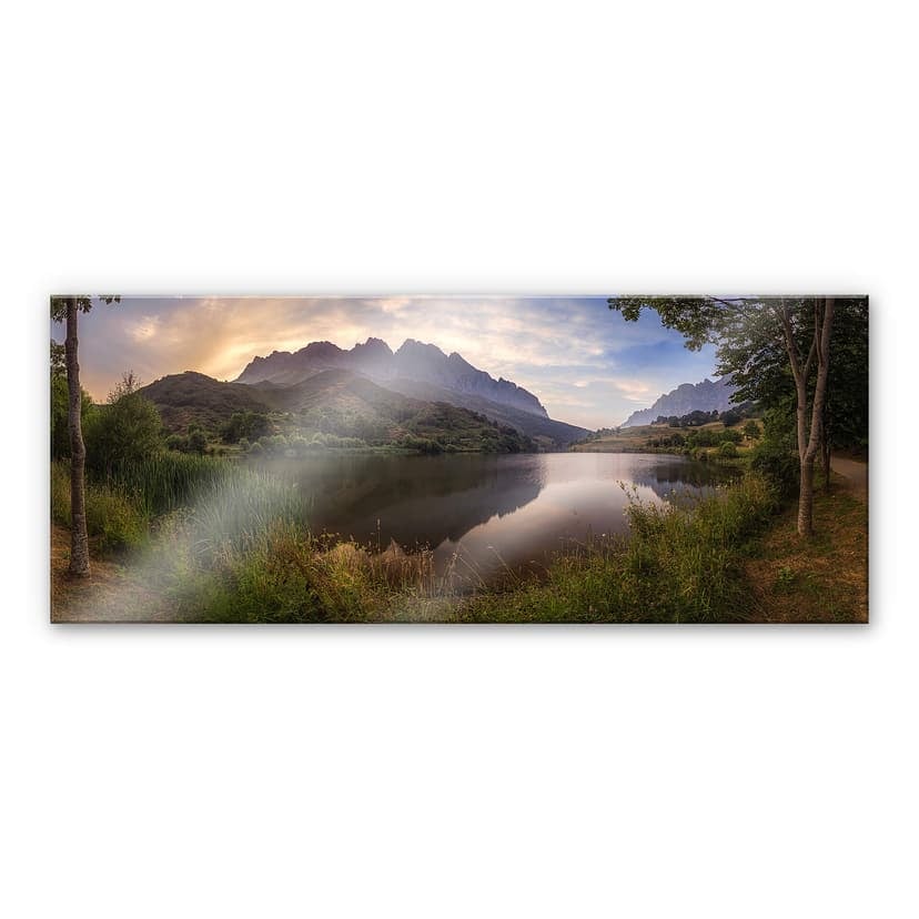 Stampa su vetro acrilico Cuadrado - Paradise Pond - Panorama