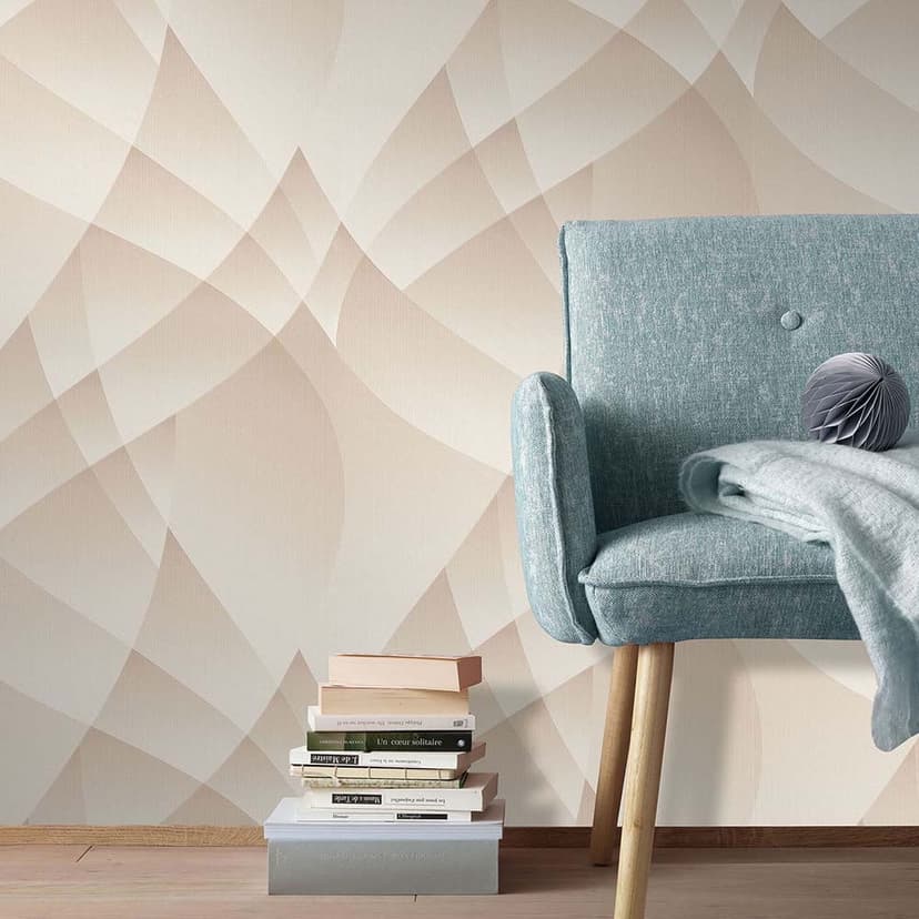 Carta da parati 3D, carta da parati geometrica Fashion for Walls 4 di Guido Maria Kretschmer beige