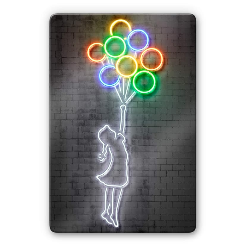 Stampa su vetro Mielu - Flying Balloons