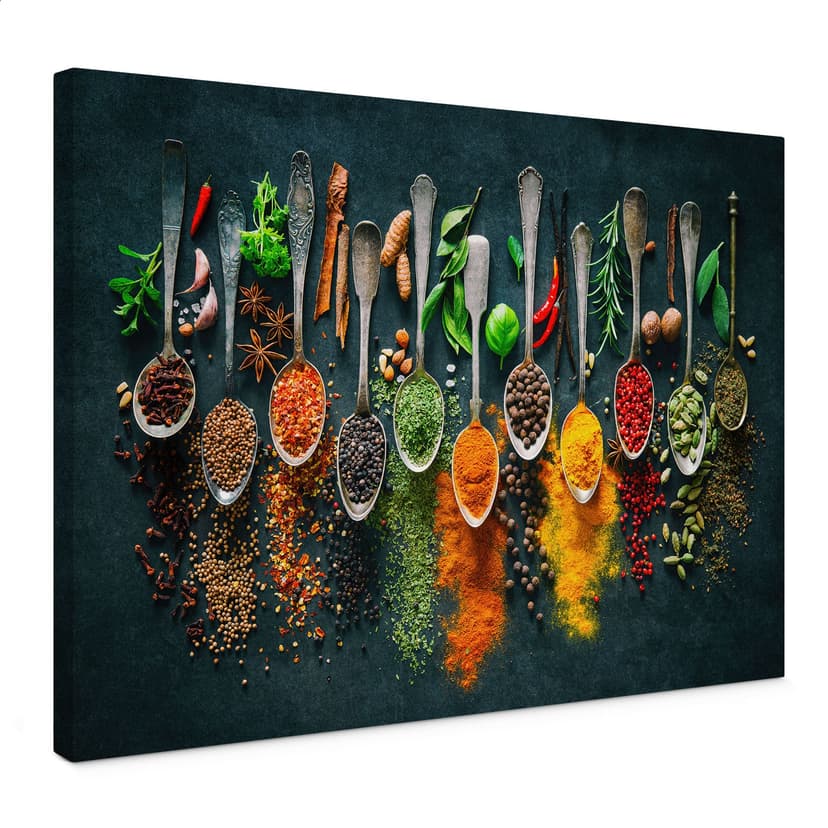 Stampa su tela Varietà colorata di spezie
