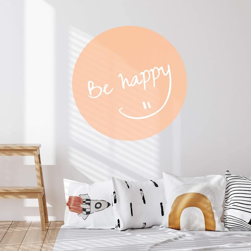 Adesivo murale Be Happy colore pesca