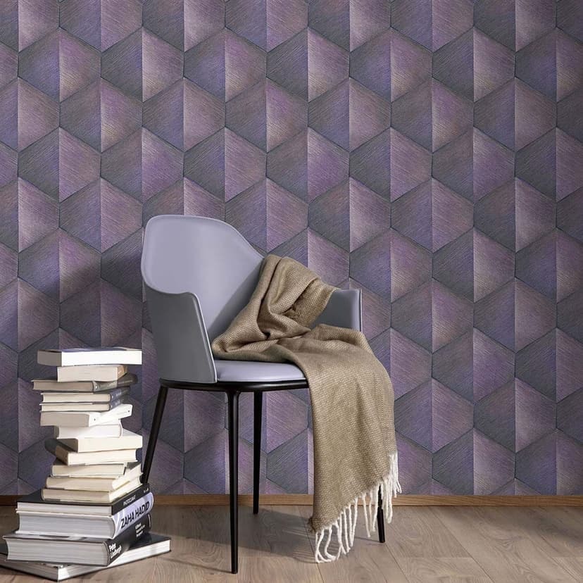 Carta da parati 3D, carta da parati con motivi Fashion for Walls 4 di Guido Maria Kretschmer viola