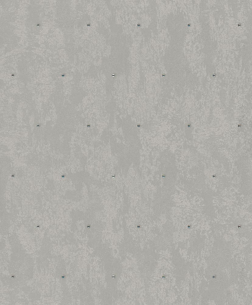 Carta da parati in tessuto non tessuto aspetto cemento, strass aspetto metallo moderno lucido in grigio-marrone
