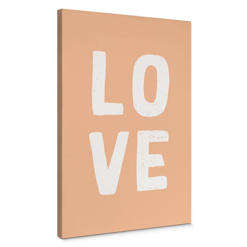 Stampa su tela Decorazione lettere LOVE colore pesca