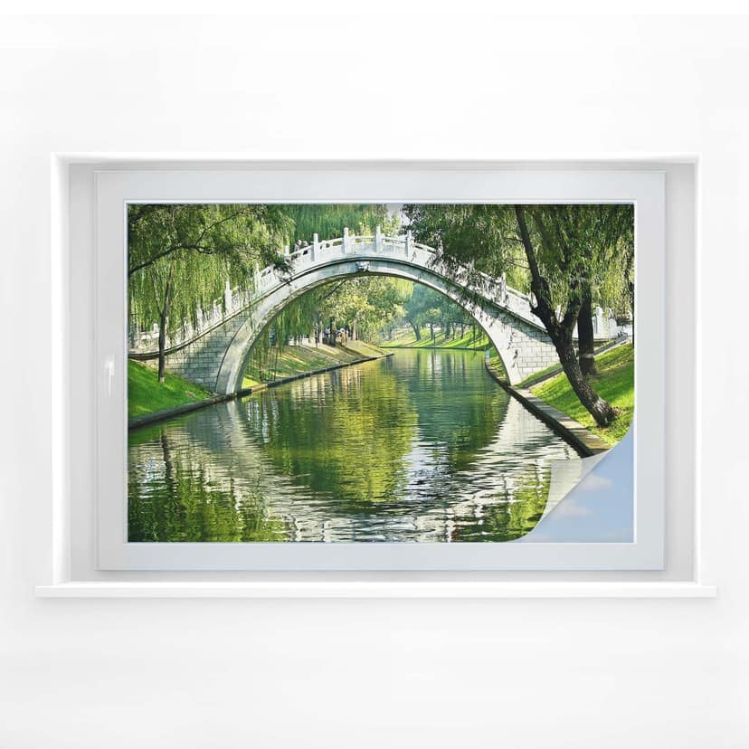 Pellicola adesiva per vetri - ponte sul fiume