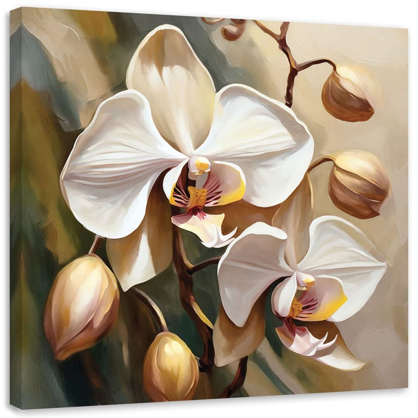 Stampa su tela, Orchidea dipinta in beige