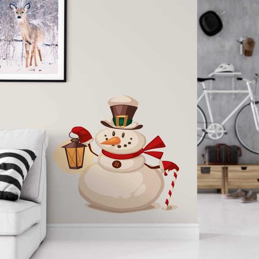 Adesivo murale - Pupazzo di neve (vintage)