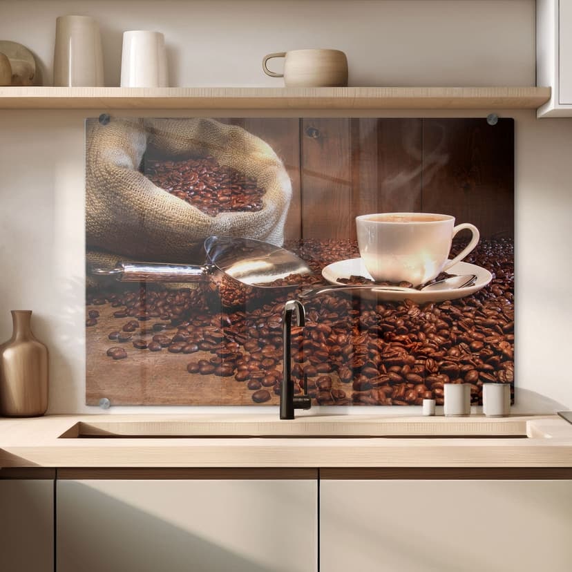 Pannello paraschizzi - Il piacere del caffè