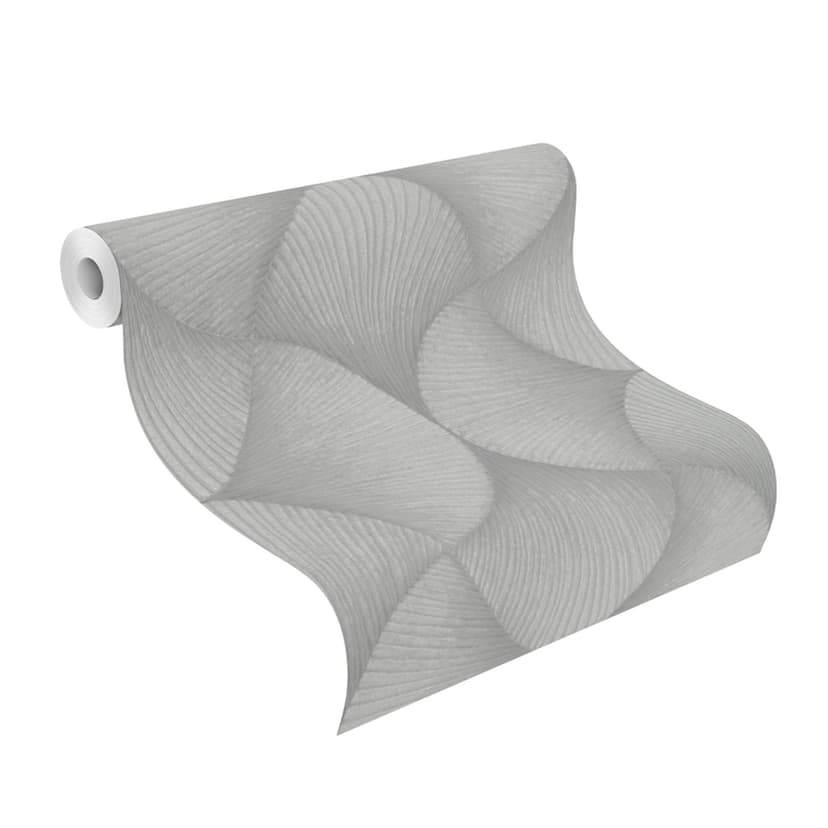 Carta da parati metallizzata in tessuto non tessuto Sky Lounge grigio argento 10,00x1,06 m