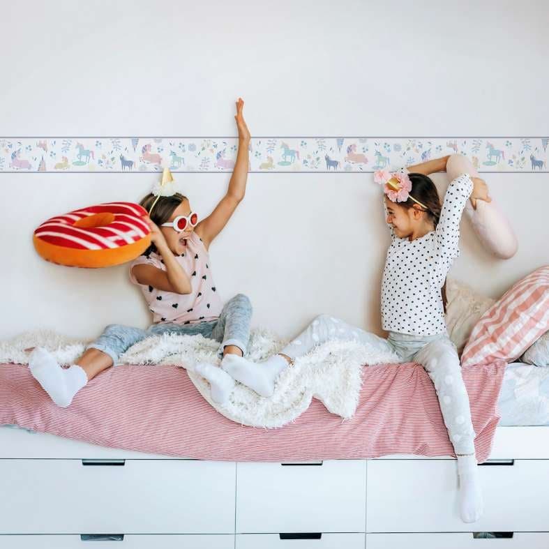 Carta da parati, tessuto non tessuto Kids Walls bianco, multicolore
