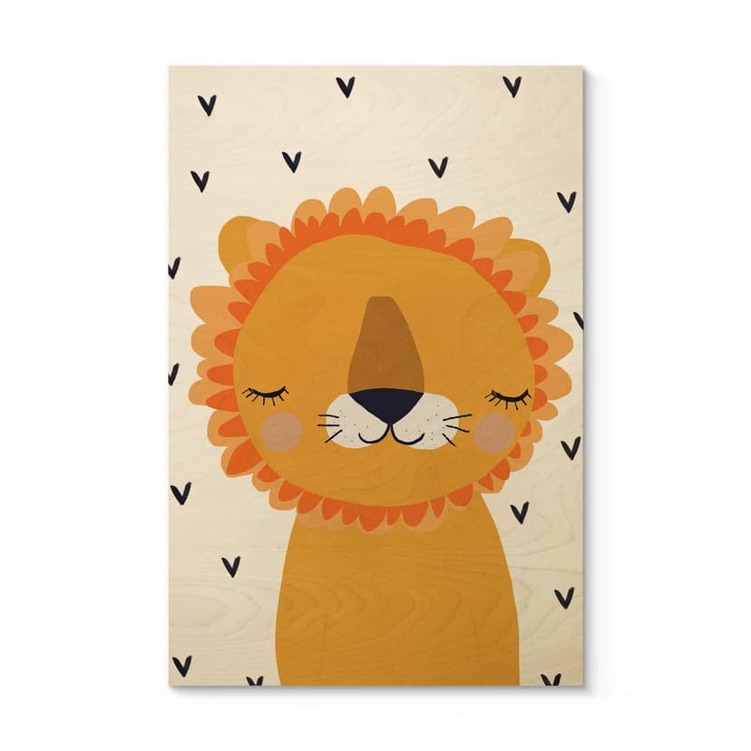 Stampa su legno Treechild - Little Lion