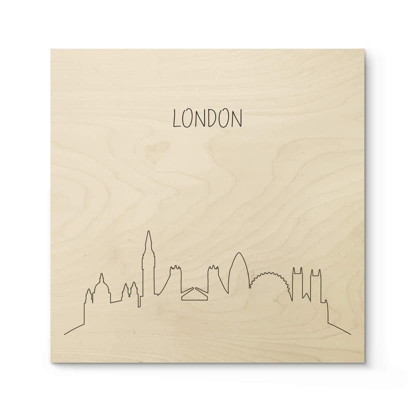 Stampa su legno - Skyline London