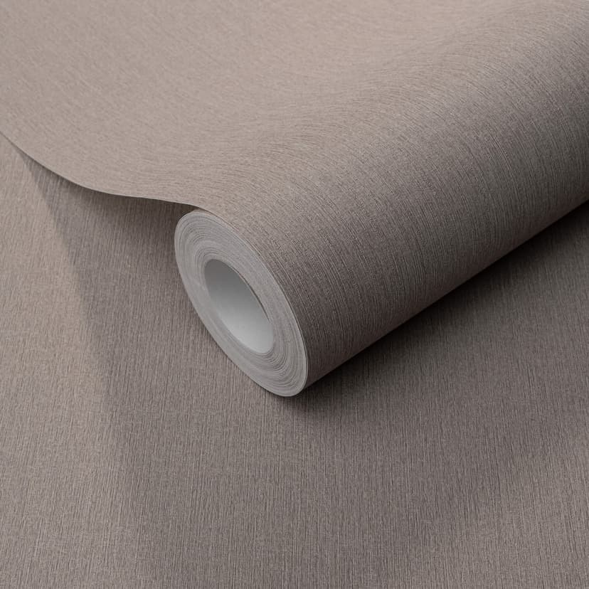 Carta da parati non tessuta - Unità di carta da parati con trama fine longitudinale in taupe