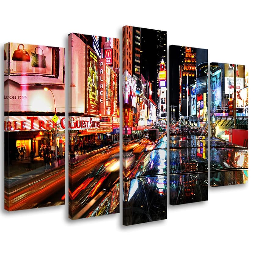 Stampa su tela 5 pezzi, Times Square New York City Nacgt