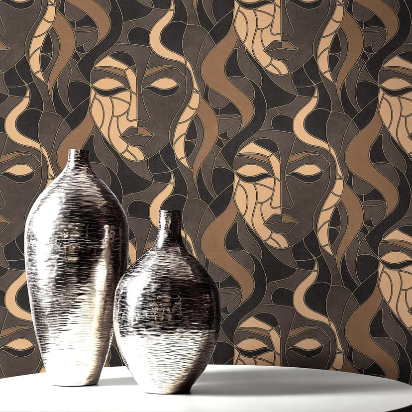 Carta da parati in tessuto non tessuto MORETTA Elle Decoration 4, grigio scuro