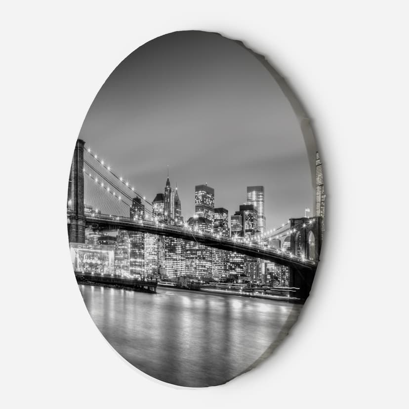Immagine su tela rotonda Ponte di Brooklyn NY