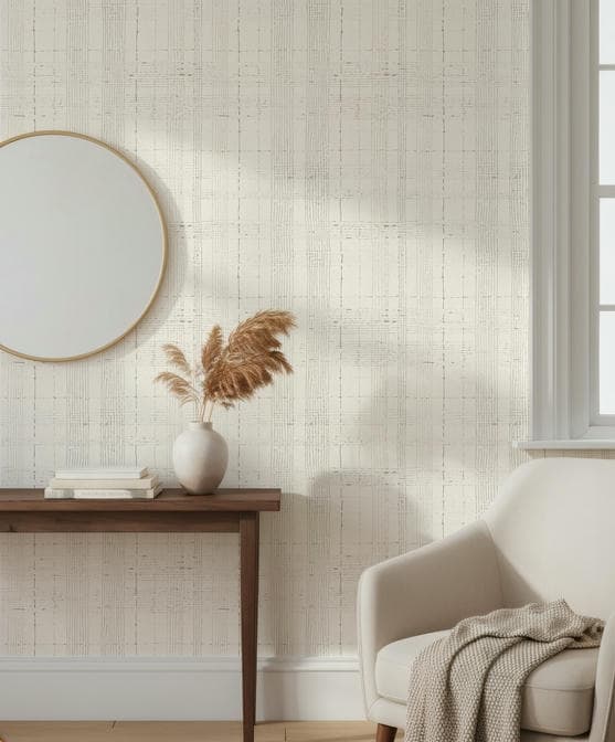 Carta da parati in tessuto non tessuto a righe moderne in beige