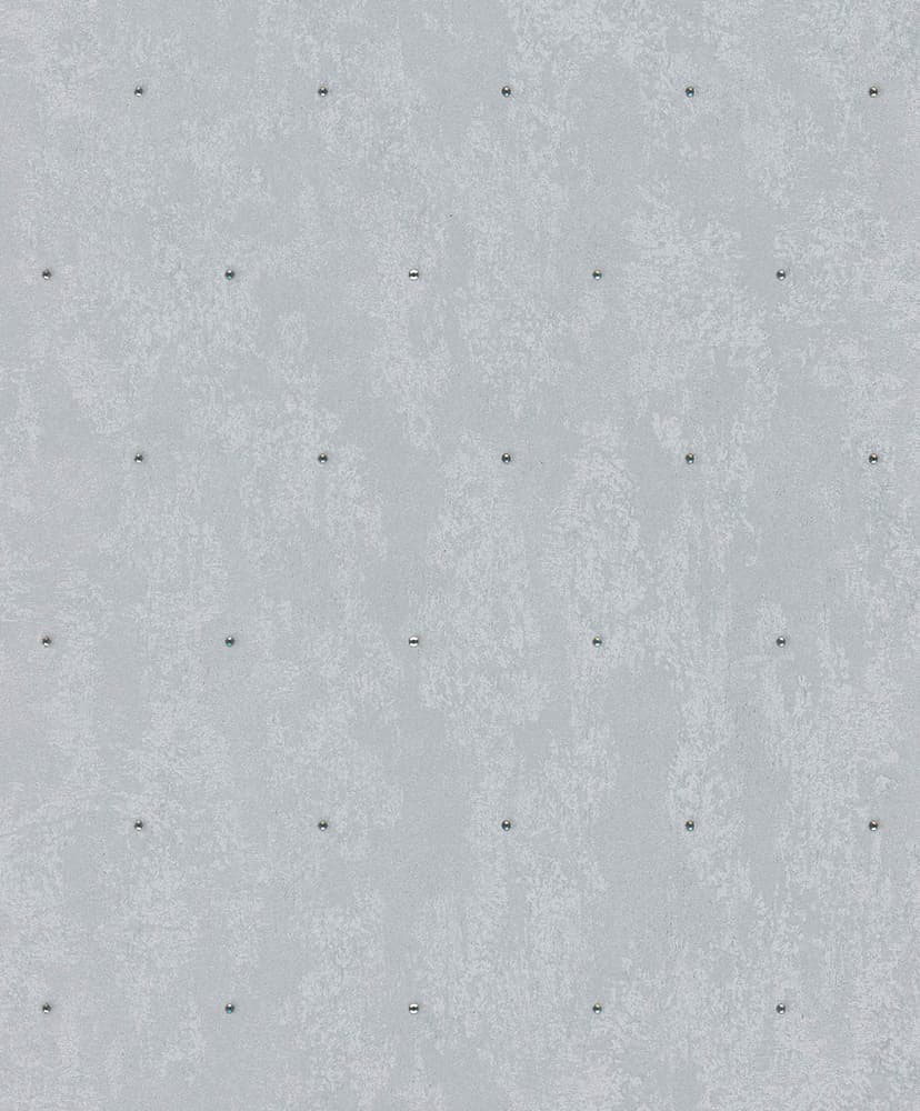 Carta da parati in tessuto non tessuto aspetto cemento, strass aspetto metallo moderno lucido in argento