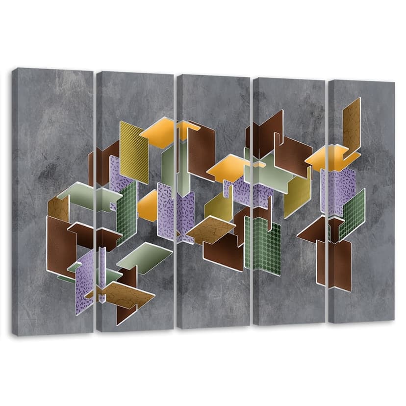 Stampa su tela 5 parti, puzzle 3D