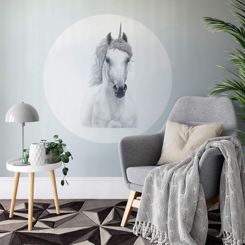 Adesivo murale Korenkova - Unicorno - tondo