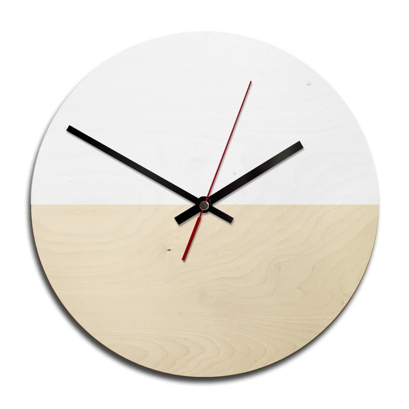 Orologio in legno - Legno bianco