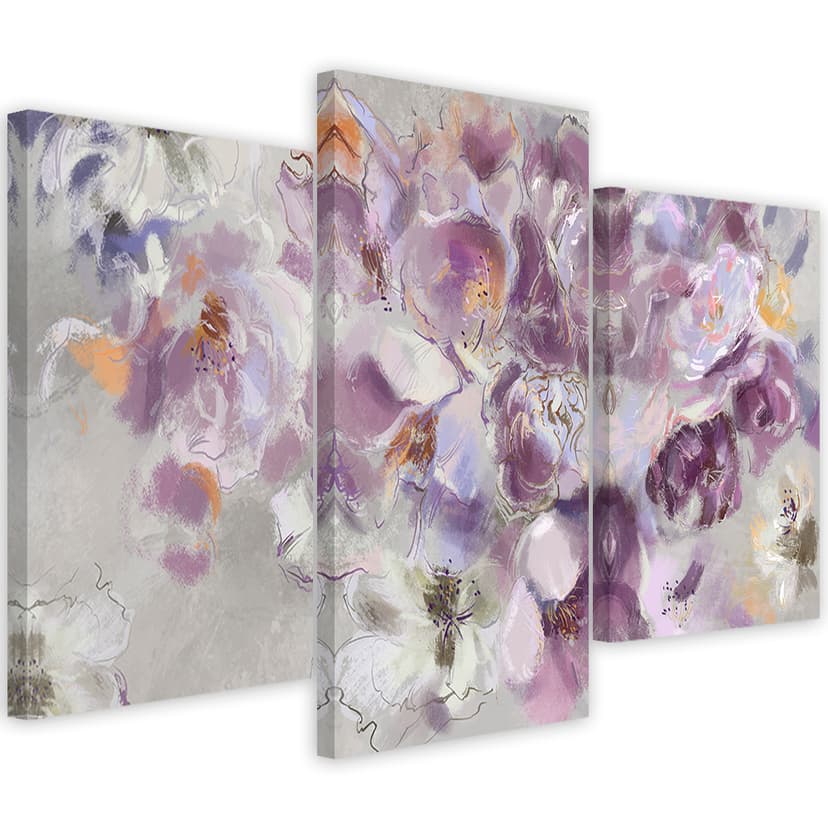 Stampa su tela 3 pezzi, fiore di iris