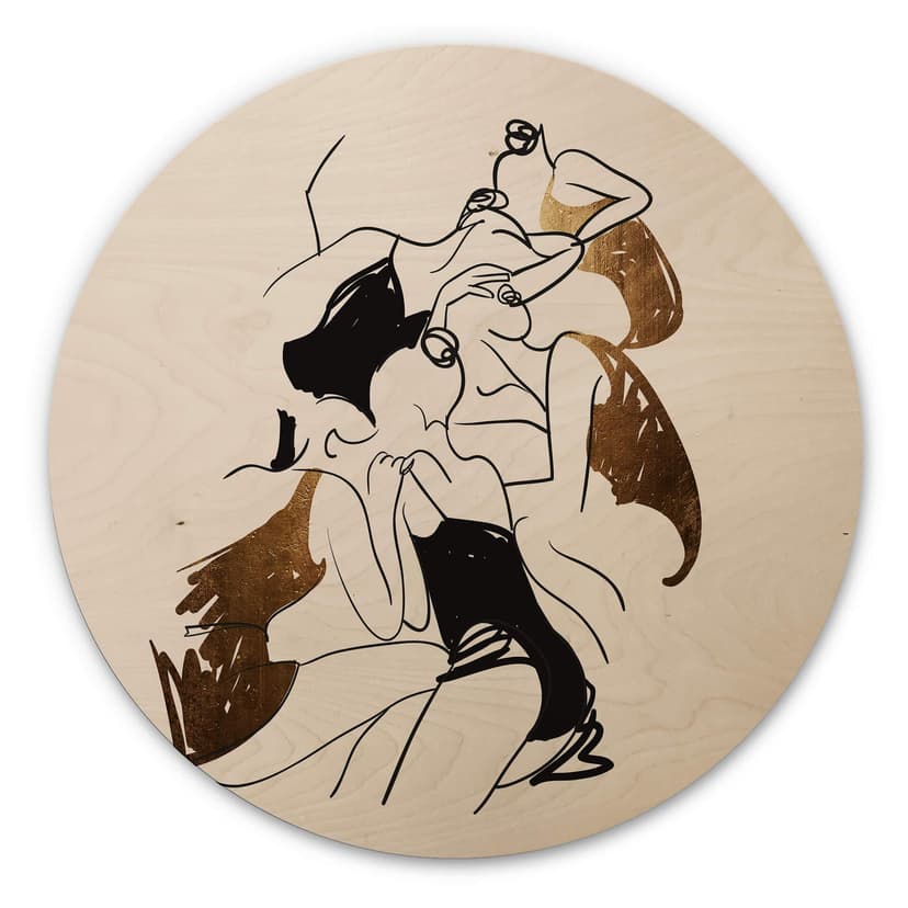 Stampa su legno Kubistika - Ballerine - Rotondo