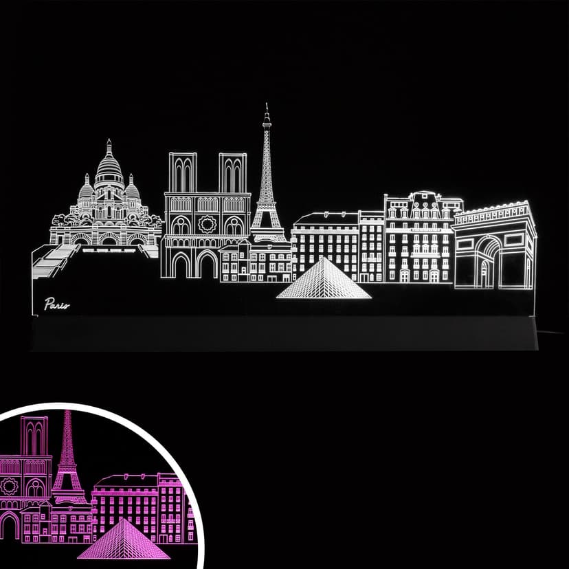 Decorazione LED Skyline Parigi