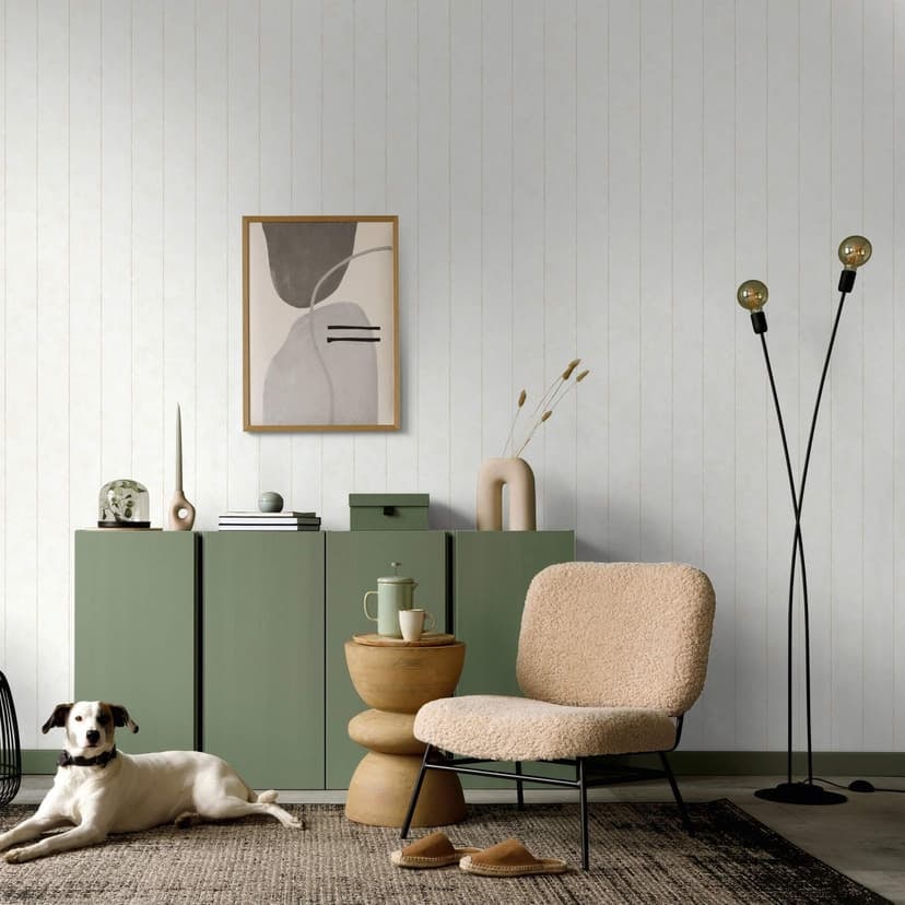 Carta da parati a più strisce, tessuto non tessuto Shades Iconic beige