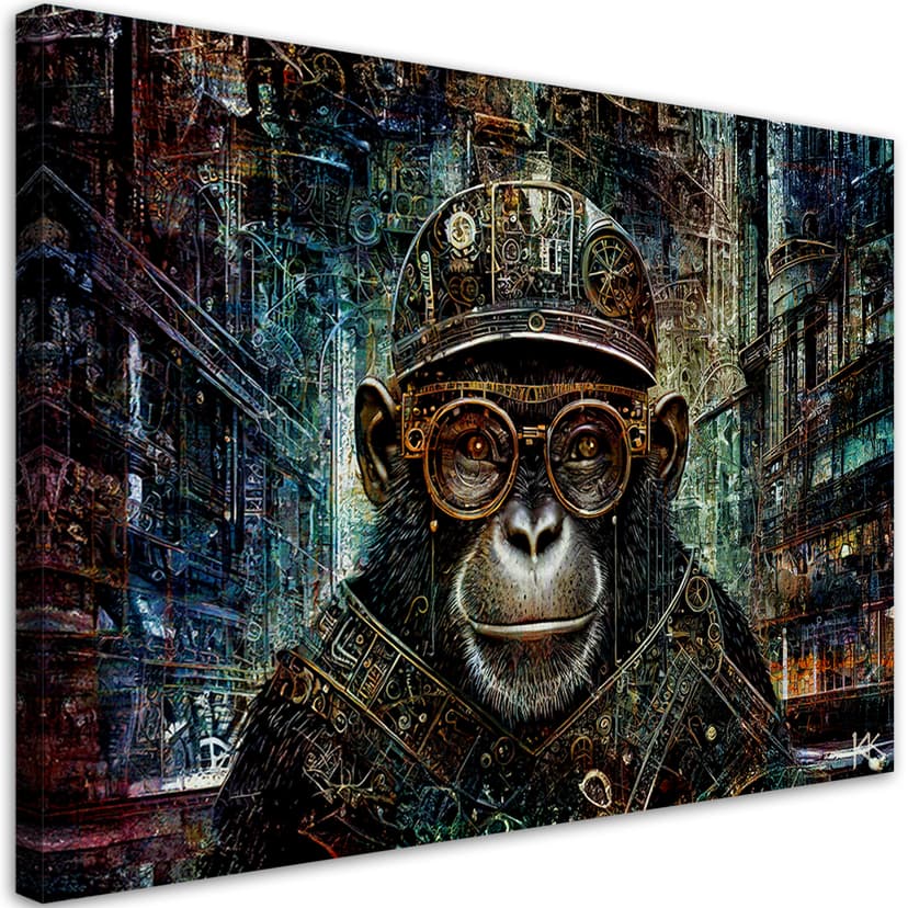 Stampa su tela, scimmia astratta