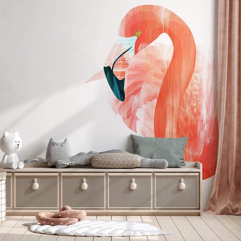 Fotomurale Goed Blauw - Pink Flamingo