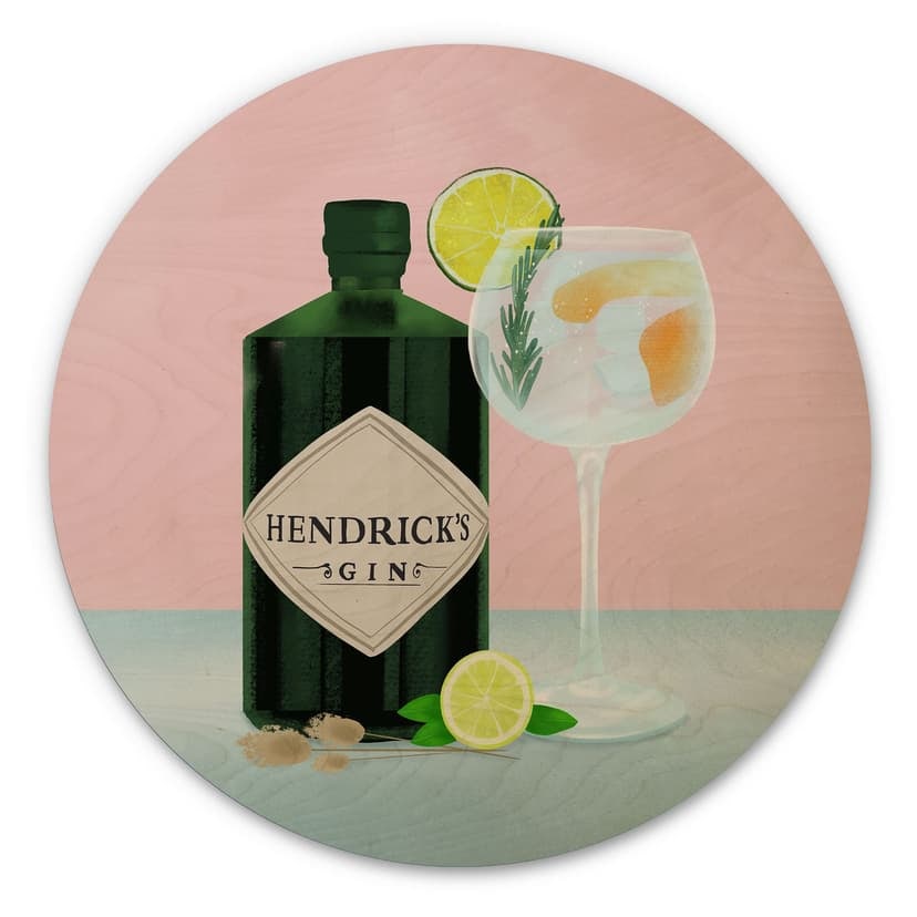 Stampa su legno Cocktail di gin e tonic - Lizde