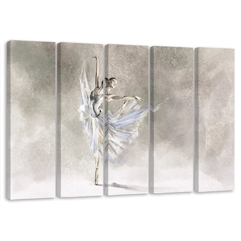 Stampa su tela 5 pezzi, Ballerina Pirouet