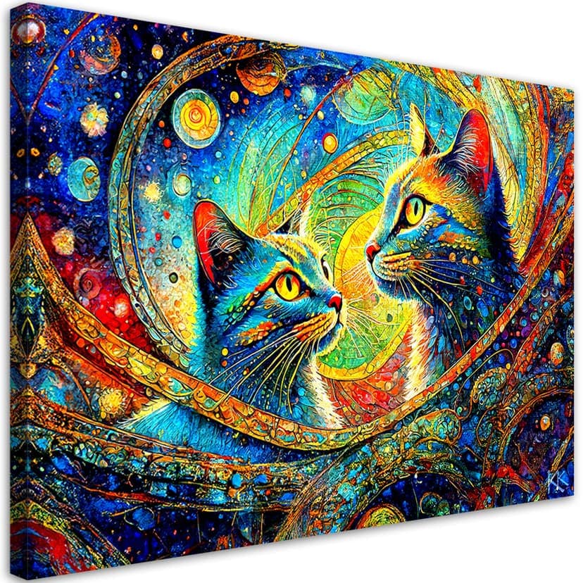 Stampa su tela, Gatti astratti