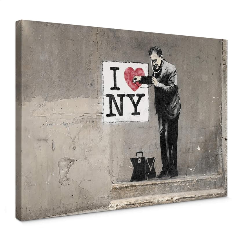 Stampa su tela Banksy - I love New York