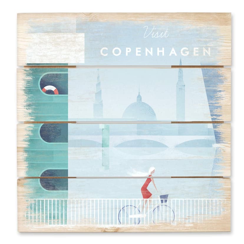 Stampa su legno Rivers - Copenaghen