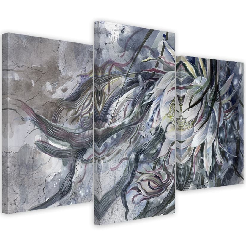 Stampa su tela in 3 pezzi, Fiore della Regina della Notte
