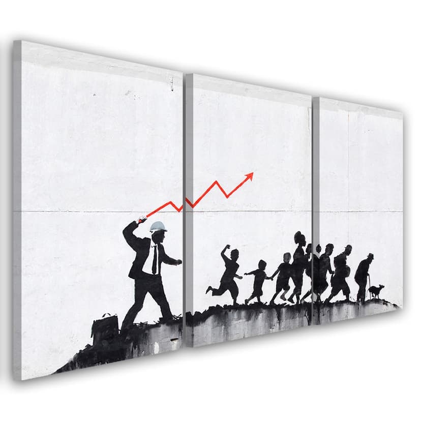 Stampa su tela 3 pezzi, pittura murale Banksy Graffiti
