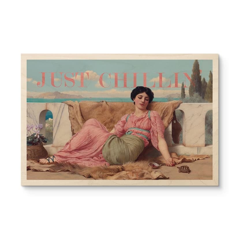 Stampa su legno Just Chillin - Ispirato a John William Godward