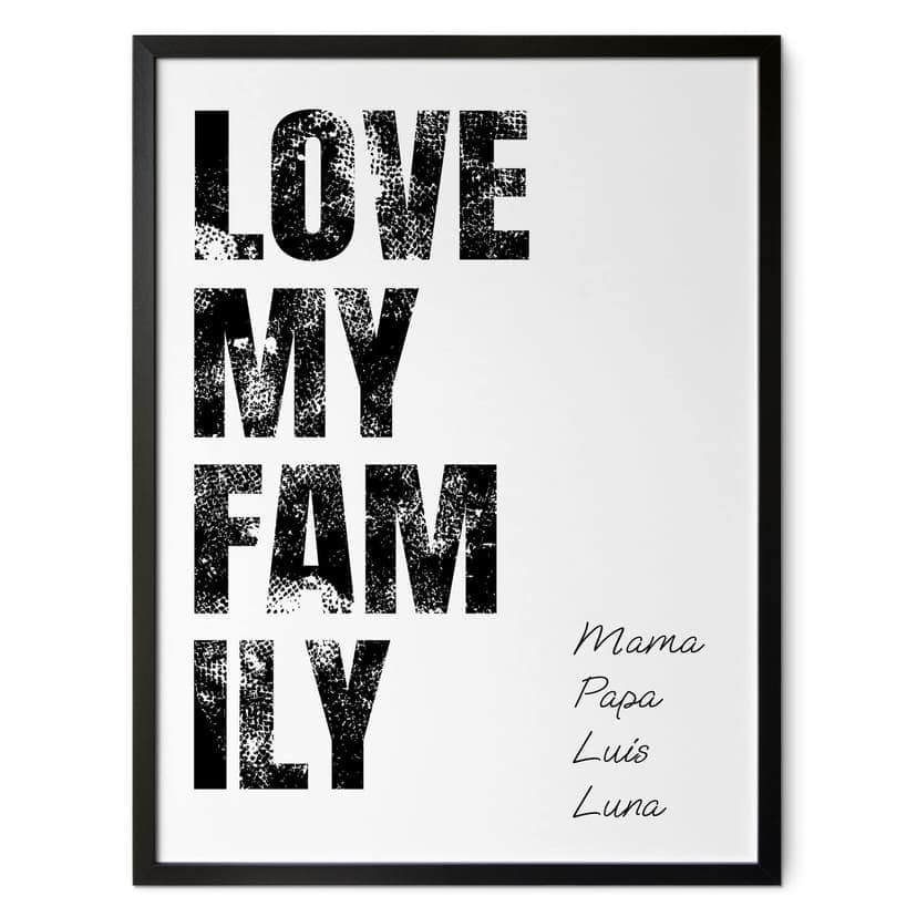 Poster personalizzabile Love my Family